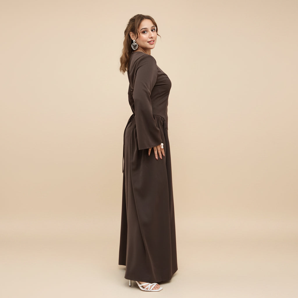 Back Strap Nida Abaya Dress For Women - #261155