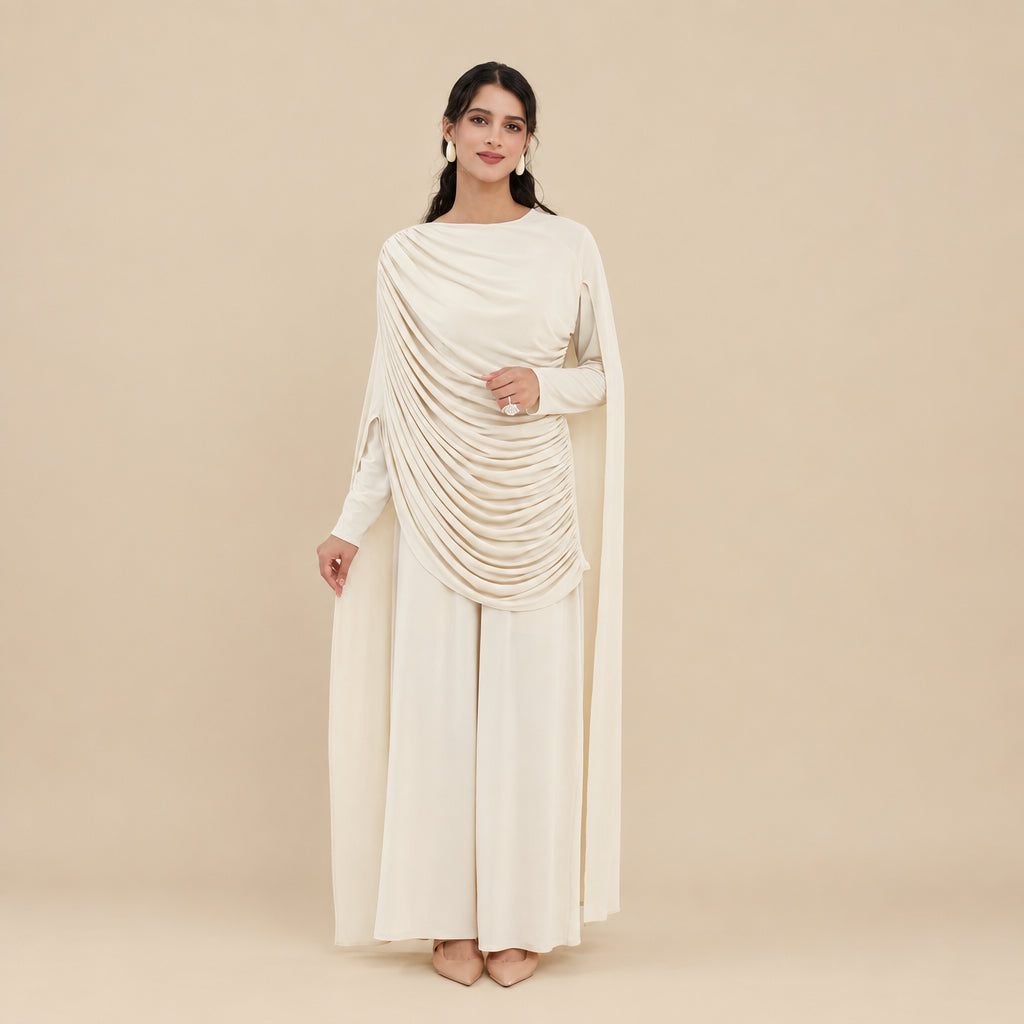 Muslim Women 2 Pieces Tops And Pants Suit Set Abaya Dress #261370