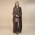 Moon Embroidery Cardigan Open Abaya Dress