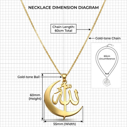 Arabic Moon Necklace Jewelry