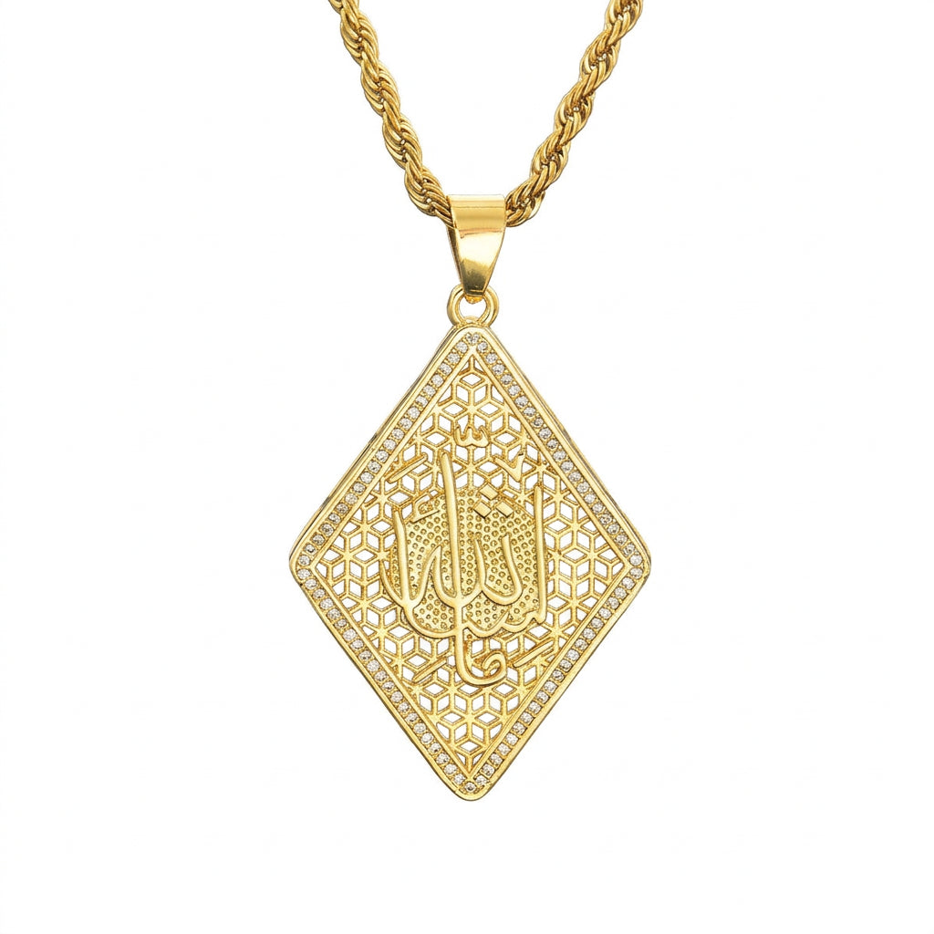 Islamic Muslim Arabic Calligraphy Allah Necklace Jewelry