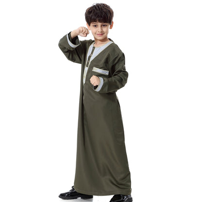 Muslim Boy Arab Embroidery Thobe Thawb