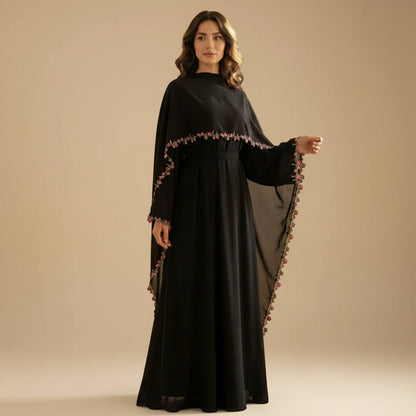 Muslim Women Nida Abaya Dress With A Laced Matching Hijab #261355