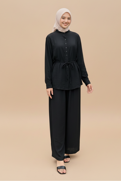 Muslim Women Daily Wear 2 Pieces Tops And Pants Suit Set #26386