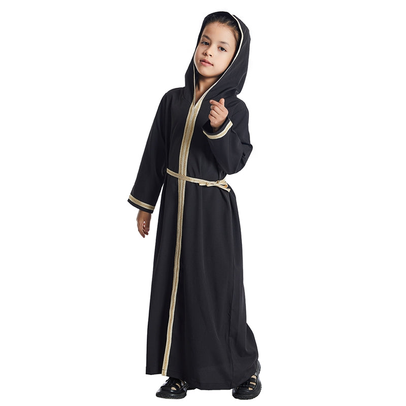 Middle East Arab Girl Hooded Abaya Dress