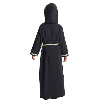 Middle East Arab Girl Hooded Abaya Dress