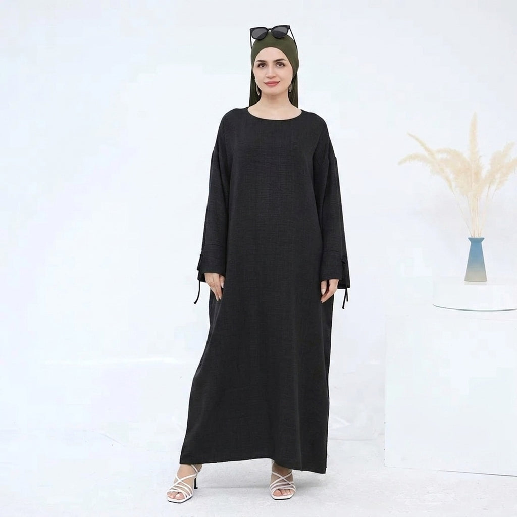 فستان عباية مجعد للارتداء اليومي #24946