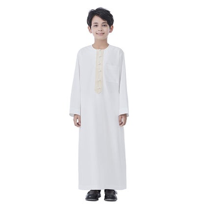 Middle East Arab Child Boy Thobe Thawb With Applique #26T889