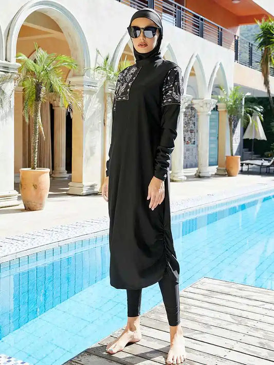 3 Pieces Set Burkinis Islamic Swimwear Halal Hijab Swimsuit Bathing Suit #2510455