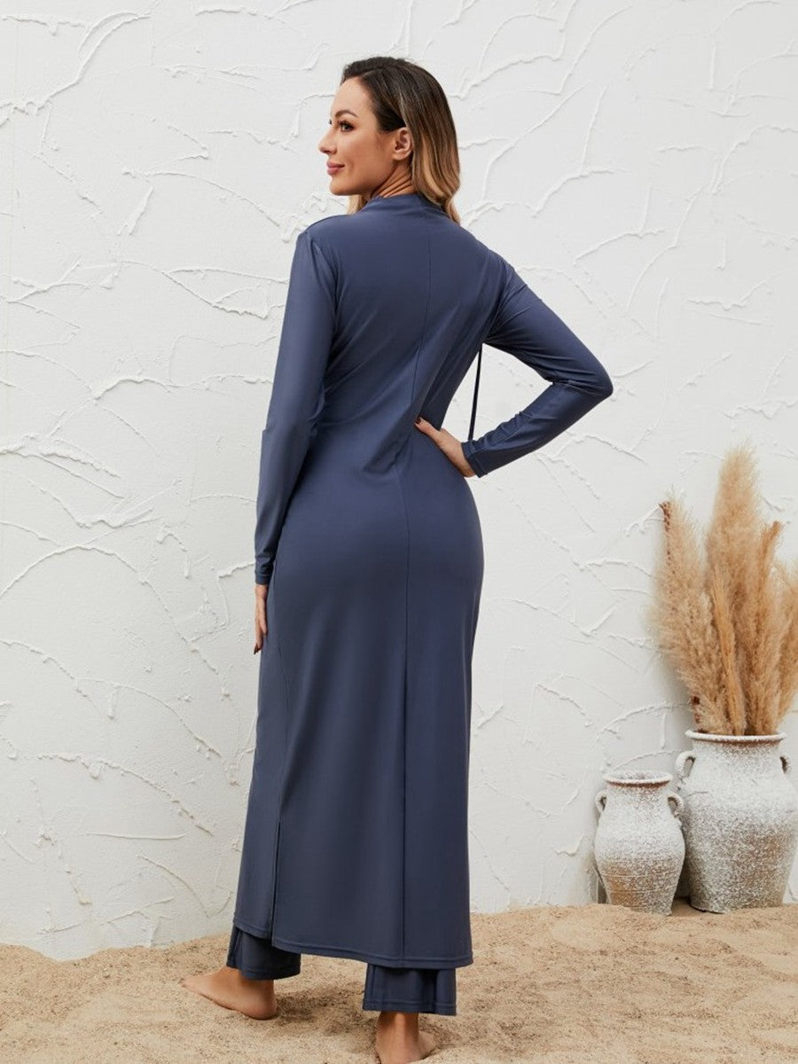 طقم ملابس سباحة بوركيني مكون من 3 قطع للنساء المسلمات #2611023