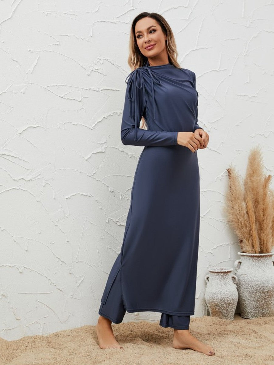 طقم ملابس سباحة بوركيني مكون من 3 قطع للنساء المسلمات #2611023