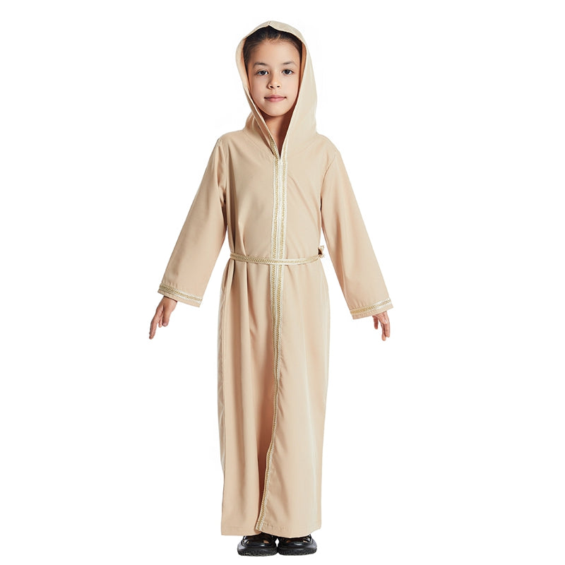 Middle East Arab Girl Hooded Abaya Dress