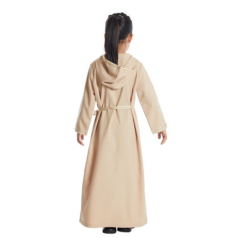 Middle East Arab Girl Hooded Abaya Dress