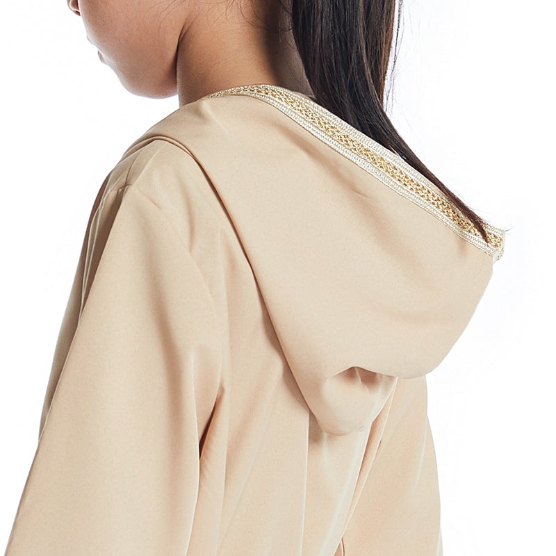 Middle East Arab Girl Hooded Abaya Dress