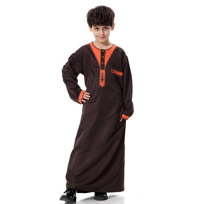 Muslim Boy Arab Embroidery Thobe Thawb