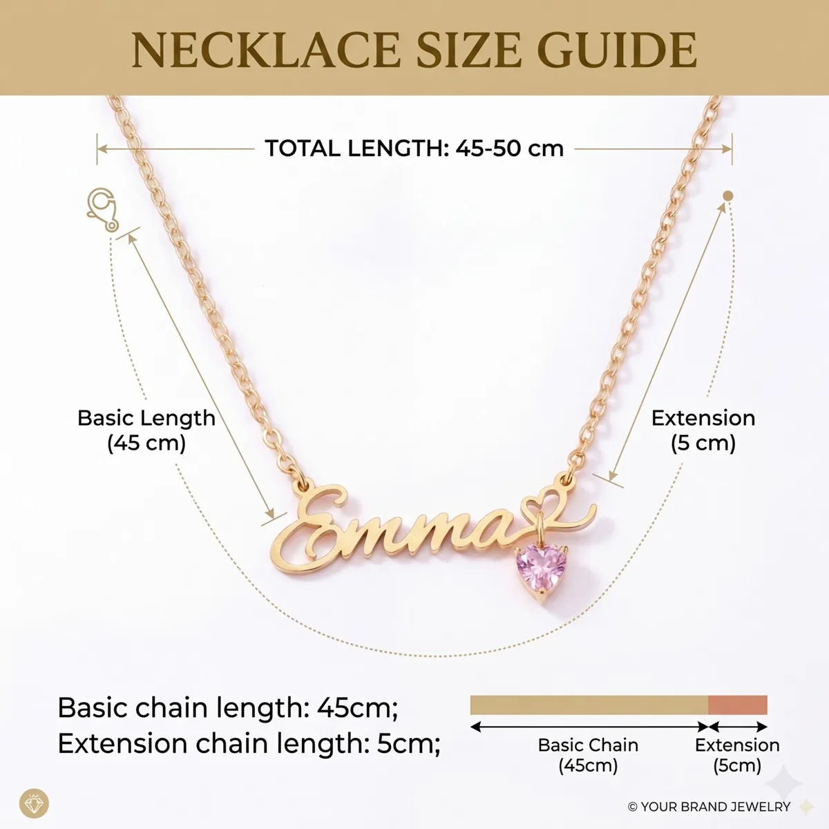 Personalized Name Necklace with Birthstone #L090409