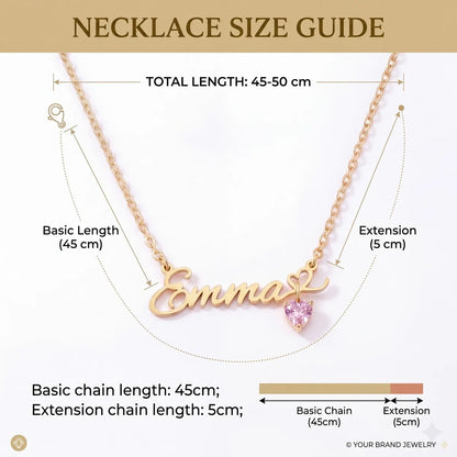 Personalized Name Necklace with Birthstone #L090409