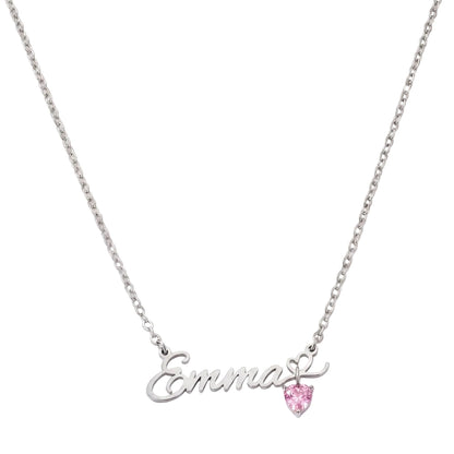 Personalized Name Necklace with Birthstone #L090409