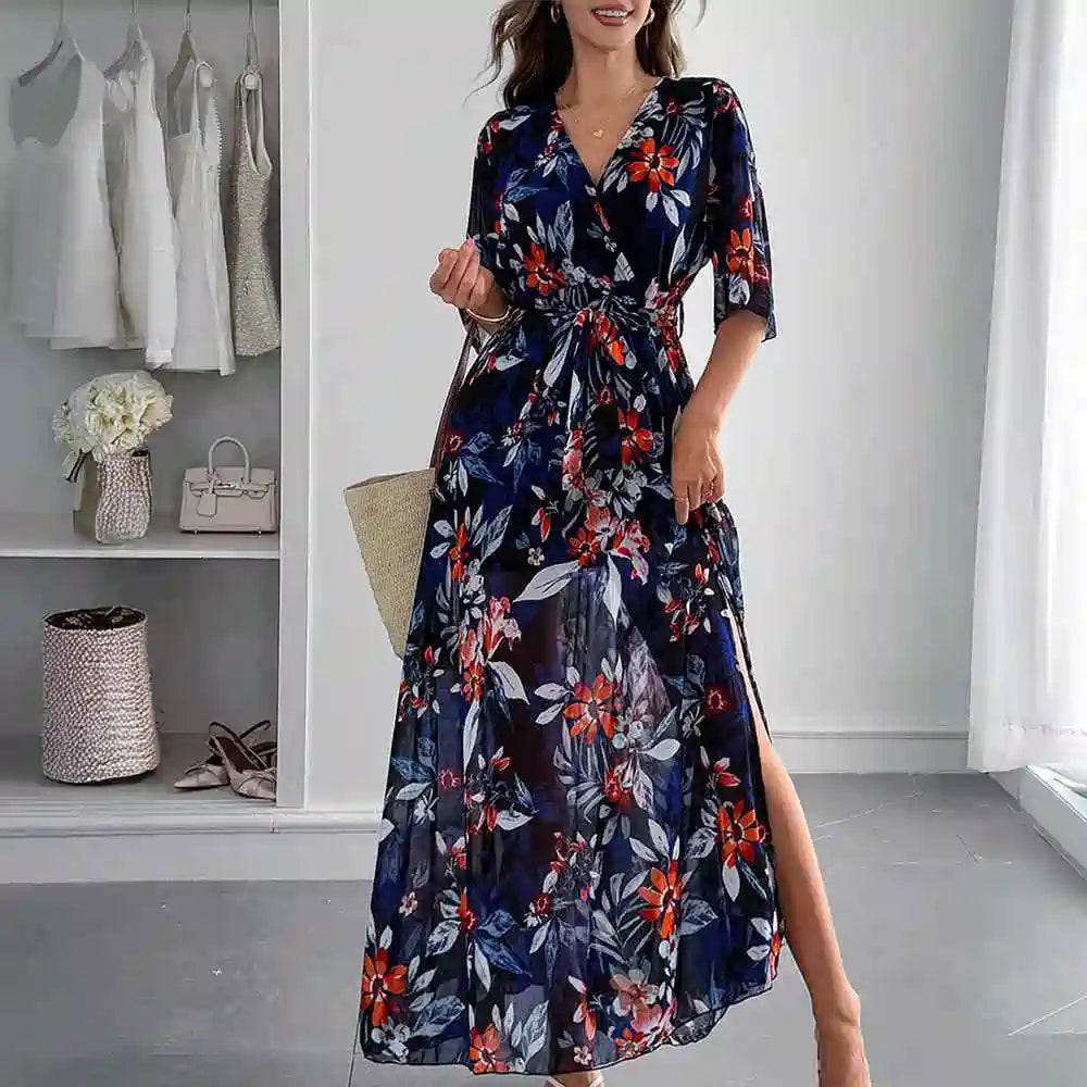 Printed Waist Dress #252393