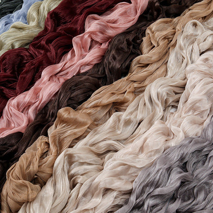 Muslim Women Shiny Pleated Hijab Scarf #26YW555
