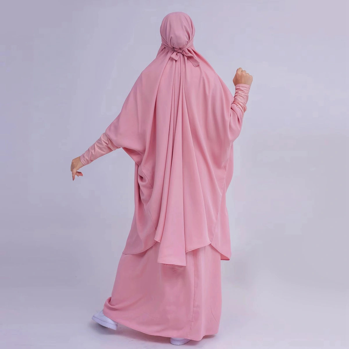2 Pieces Set Jilbab Prayer Abaya Dress With Tops And Skirt #23423