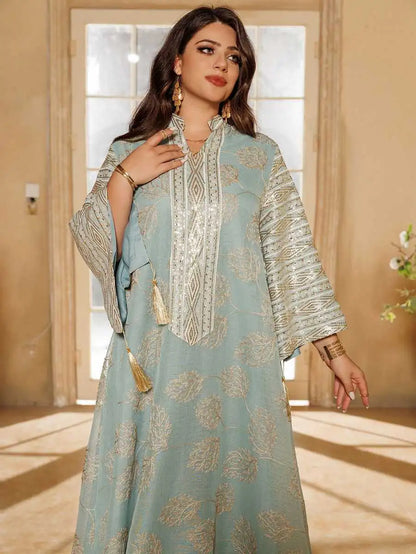 Sequins Embroidery Doris Eid Caftan Kaftan Dress #25423