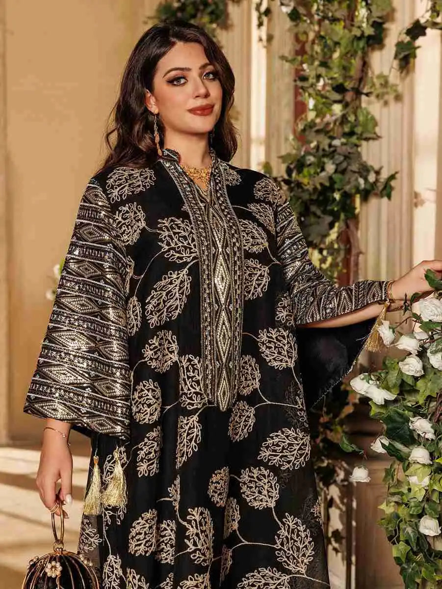 Sequins Embroidery Doris Eid Caftan Kaftan Dress #25423