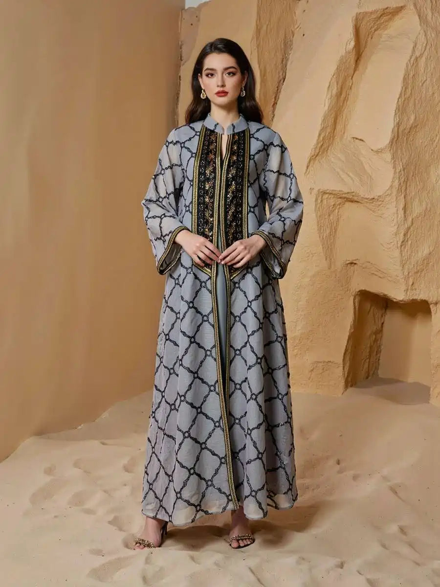 تطريز العيد جلابية عربية قفطان قفطان فستان #25S127