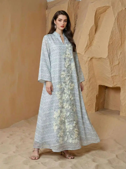 Muslim Women Eid Beads Caftan Kaftan Dress Jalabiya #25S158