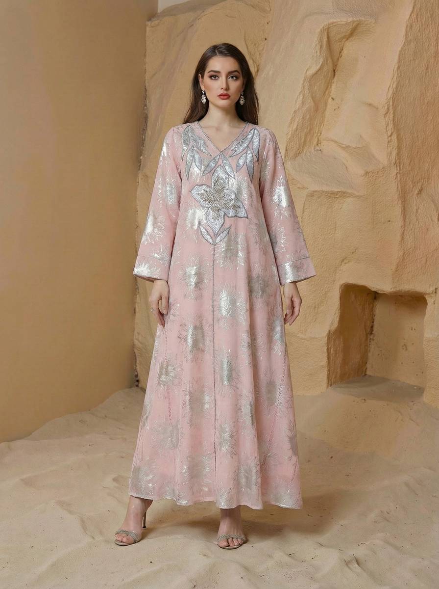 Eid Embroidery Bronzing Caftan Kaftan Dress #26S182