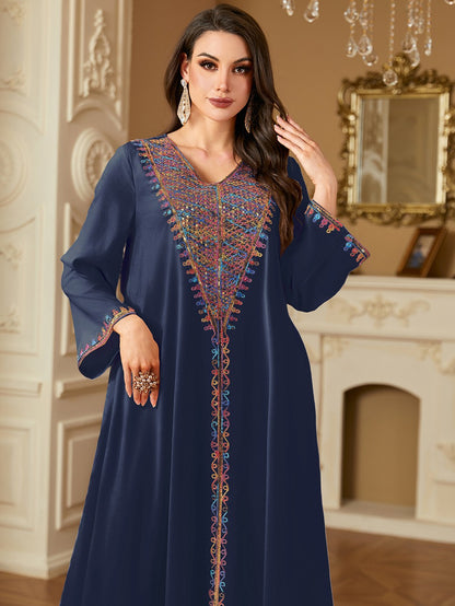Eid Dress Sequins Embroidery Caftan Kaftan Dress #254220