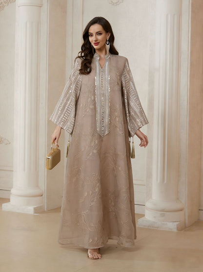 فستان العيد مطرز بترتر قفطان جلابية #26S181