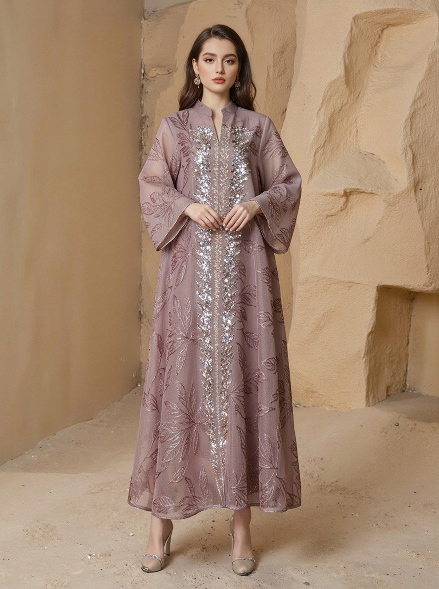 Eid Embroidery Sequins Caftan Kaftan Dress #26S169