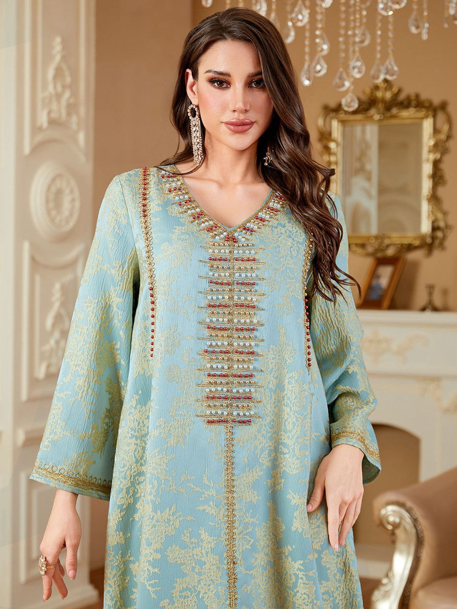 Eid Kaftan Dress Embroidery Beads Doris Women Caftan Dress #264336