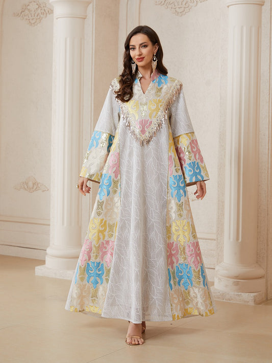 Eid Embroidery Caftan Kaftan Dress Jalabiya #26N159