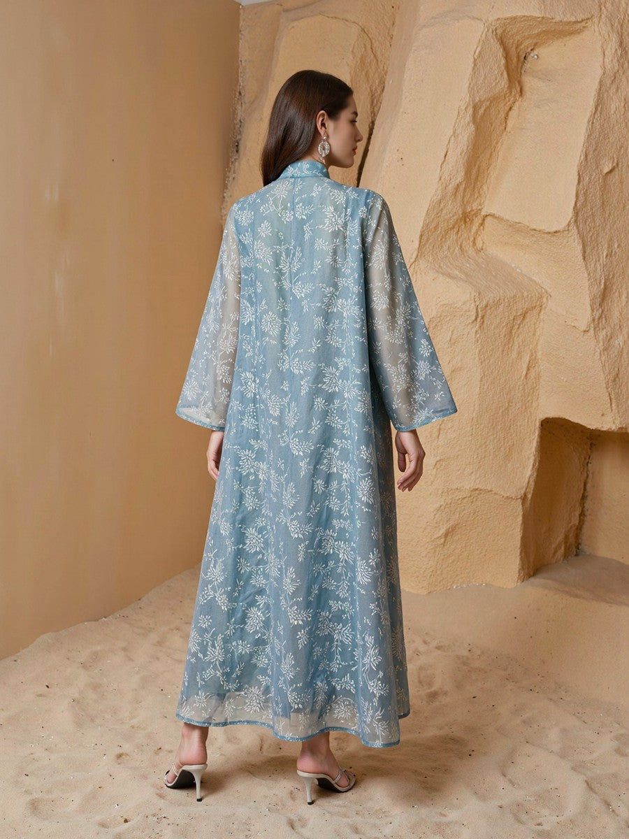 فستان عيد مرصع بالترتر، قفطان نسائي مسلم #26240