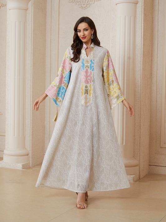 Eid Embroidery Caftan Kaftan Dress Jalabiya #26N152