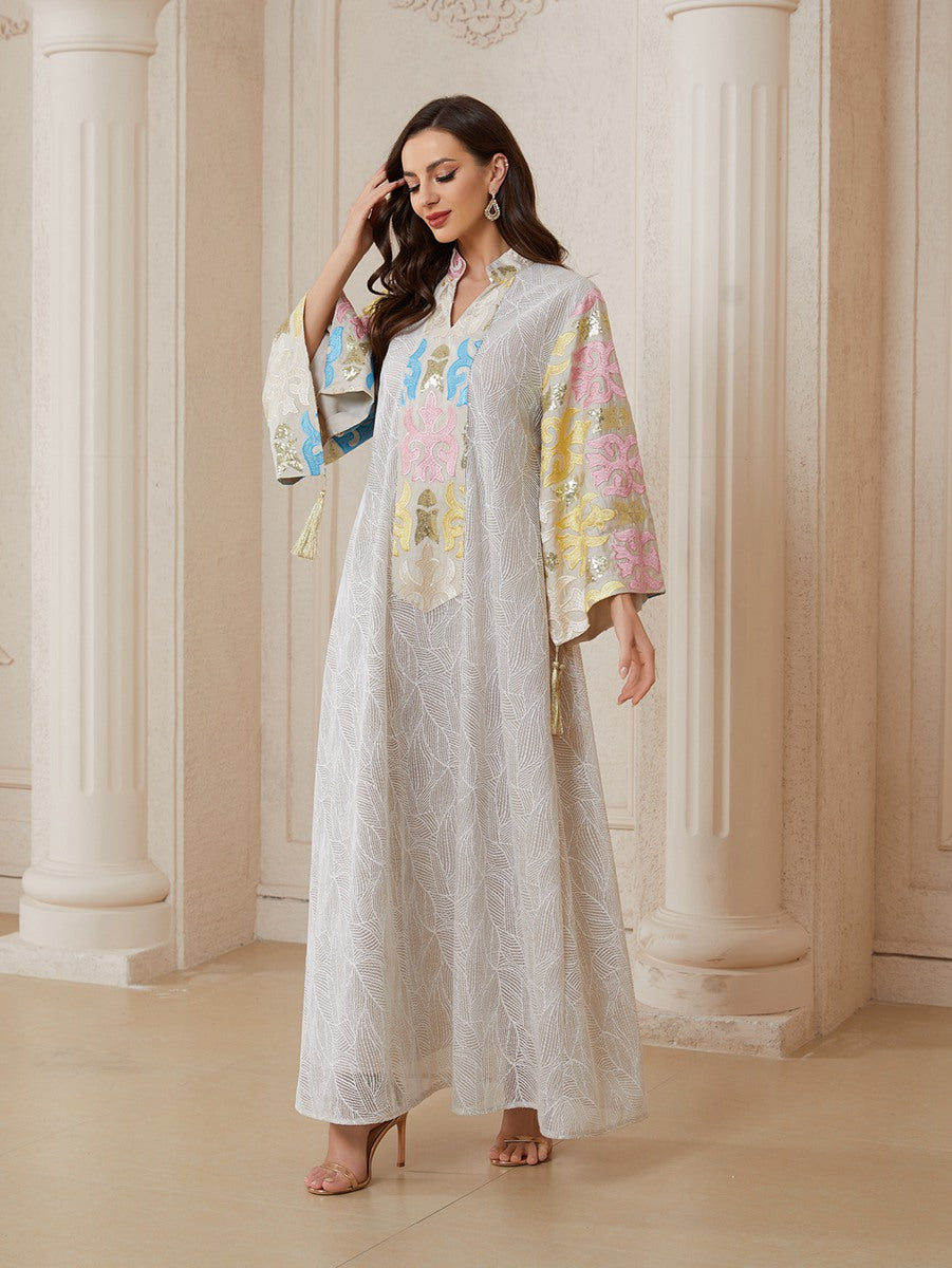 Eid Embroidery Caftan Kaftan Dress Jalabiya #26N152