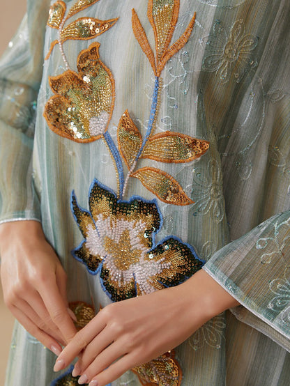 قفطان العيد مطرز بالترتر #26S161