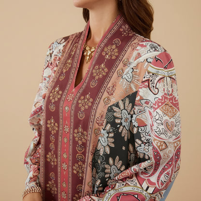 Eid Printed Hotfix Rhinestones Caftan Kaftan Dress #26SX15