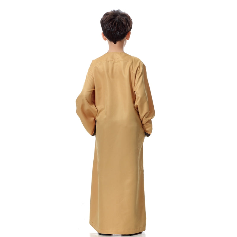 Muslim Boy Arab Embroidery Thobe Thawb