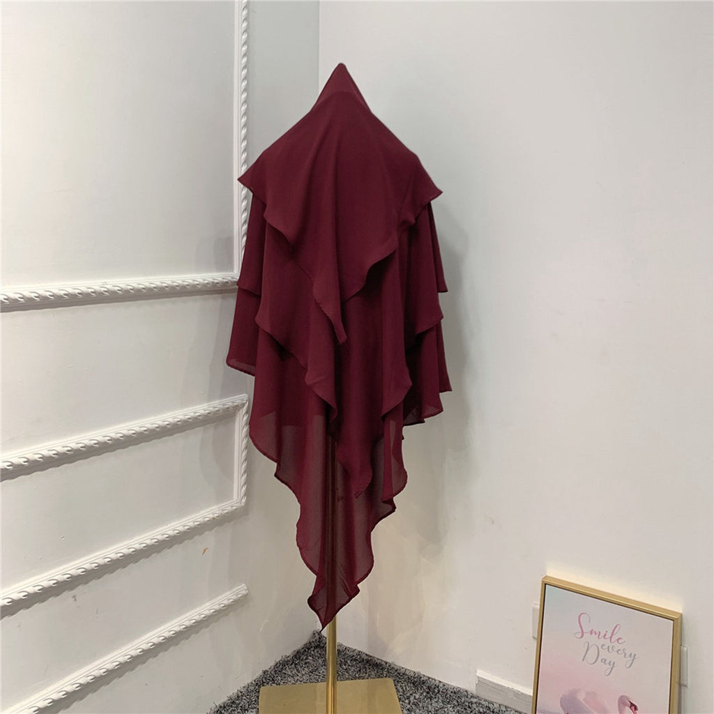 Muslim Women 3 Layer Long Khimar Nikah And Prayer Khimar #26H903