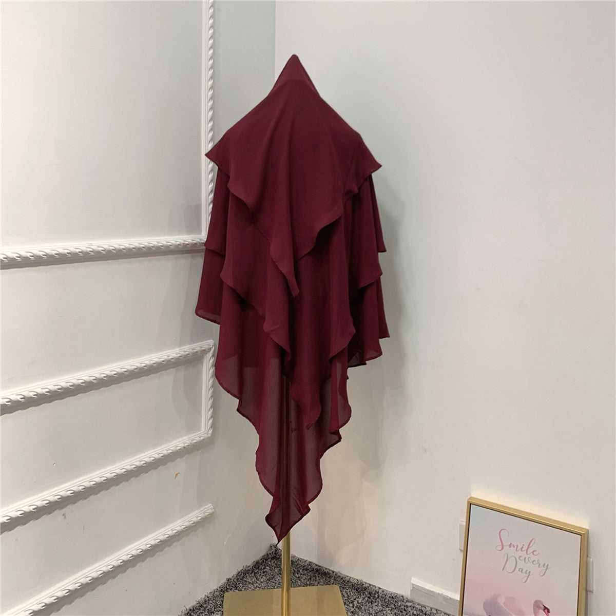 Muslim Women 3 Layer Long Khimar Nikah And Prayer Khimar #26H903