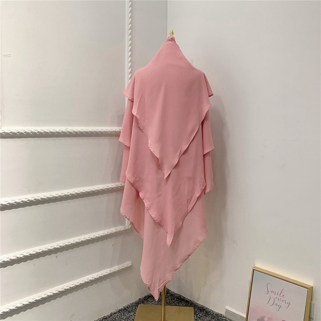Muslim Women 3 Layer Long Khimar Nikah And Prayer Khimar #26H903
