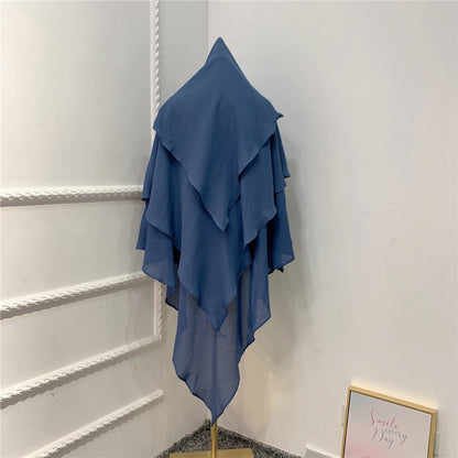 Muslim Women 3 Layer Long Khimar Nikah And Prayer Khimar #26H903