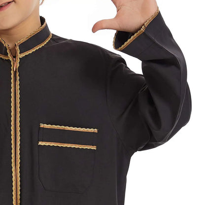 Zipper Middle East Arab Boy Thobe Thawb Clothing