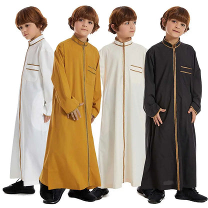 Zipper Middle East Arab Boy Thobe Thawb Clothing