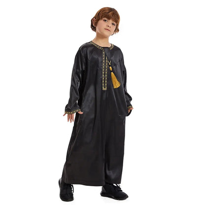 Tassel Middle East Child Arab Boy Thobe Thawb Clothing