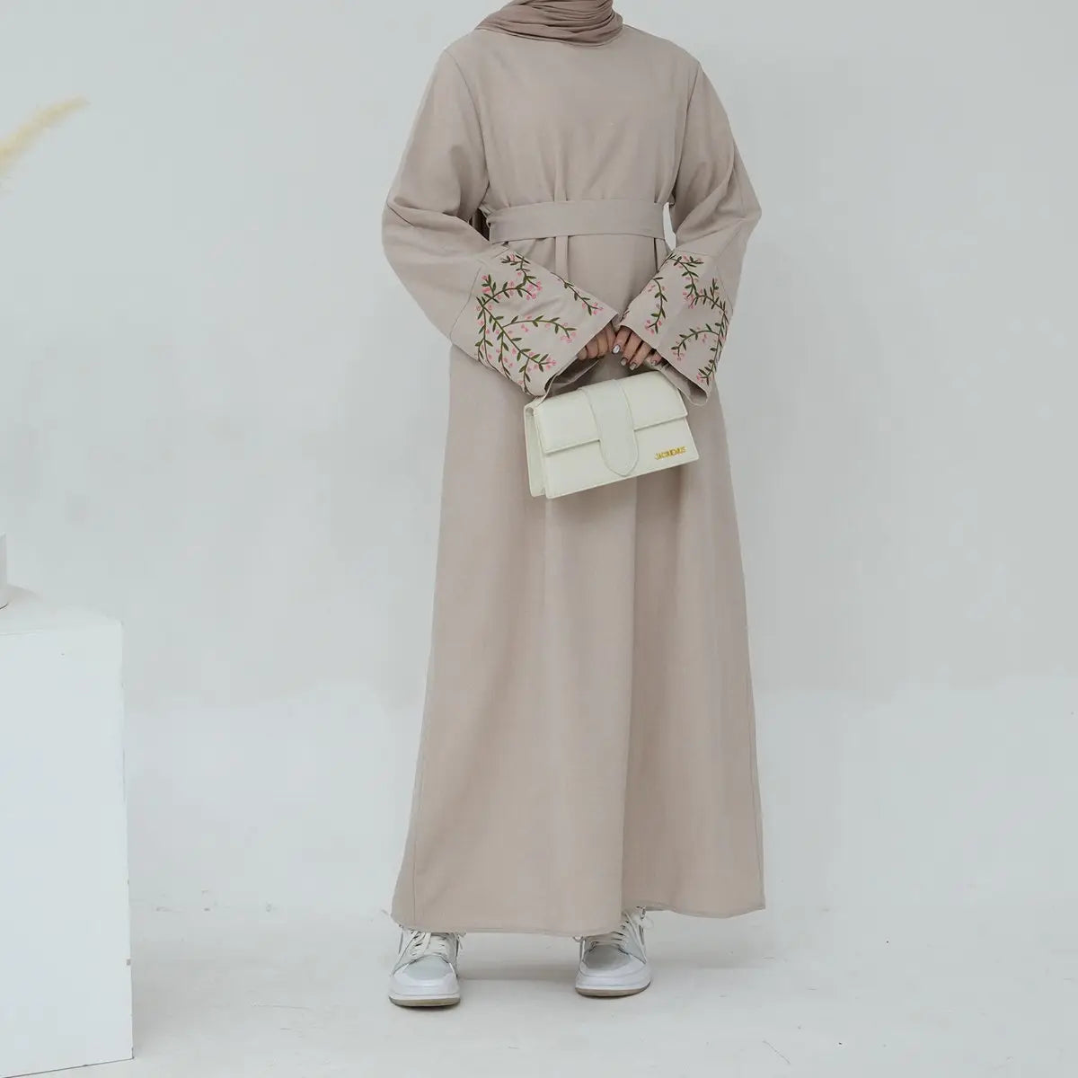 Flower Embroidery Abaya Dress