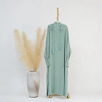 Hooded Abaya Prayer Dress Cotton Blend Jilbab Halal Clothing